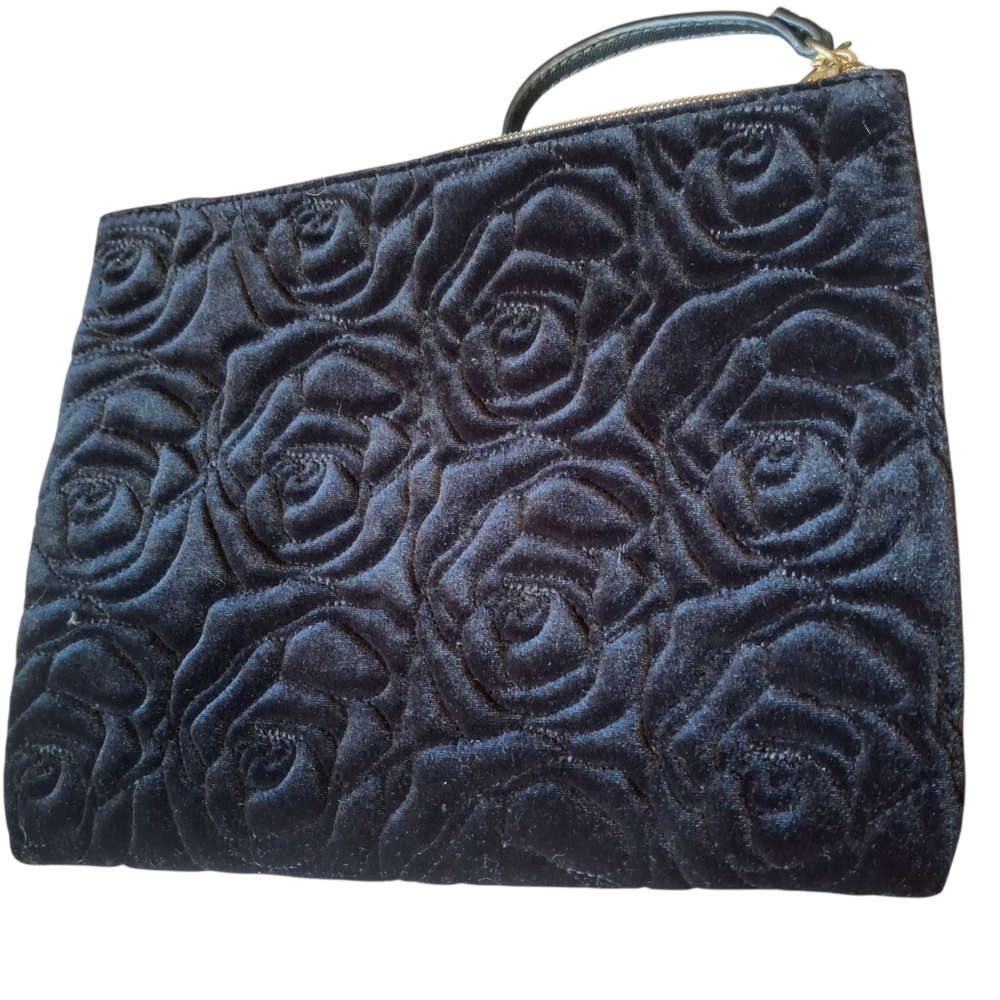 Betsey Johnson Black Rose Clutch